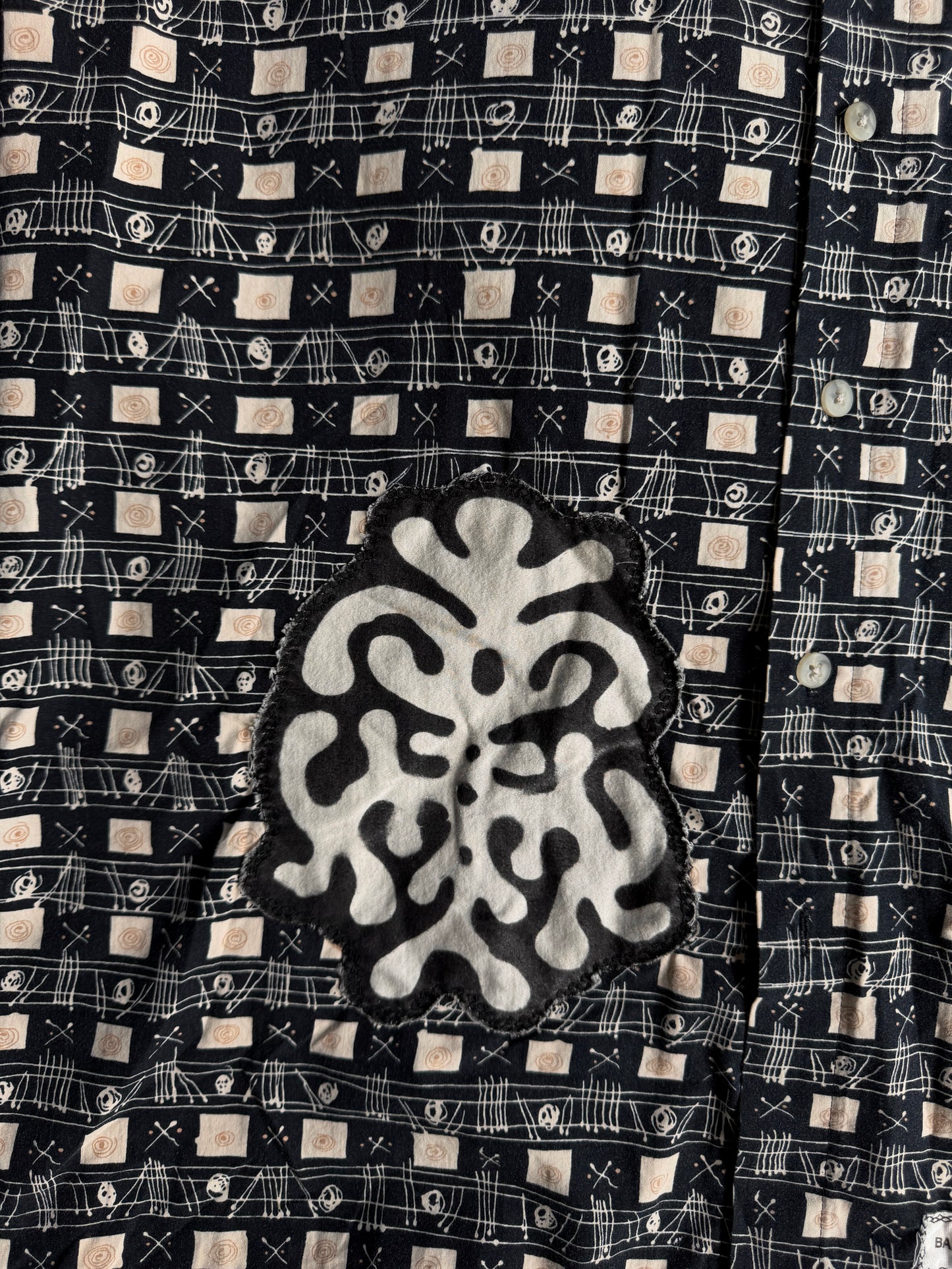 Clown + shapes button up short sleeve