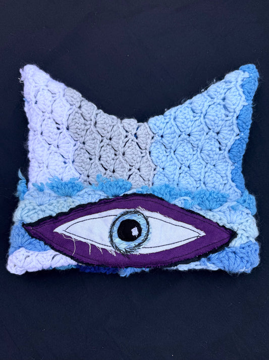 Crochet eyeball patch hat