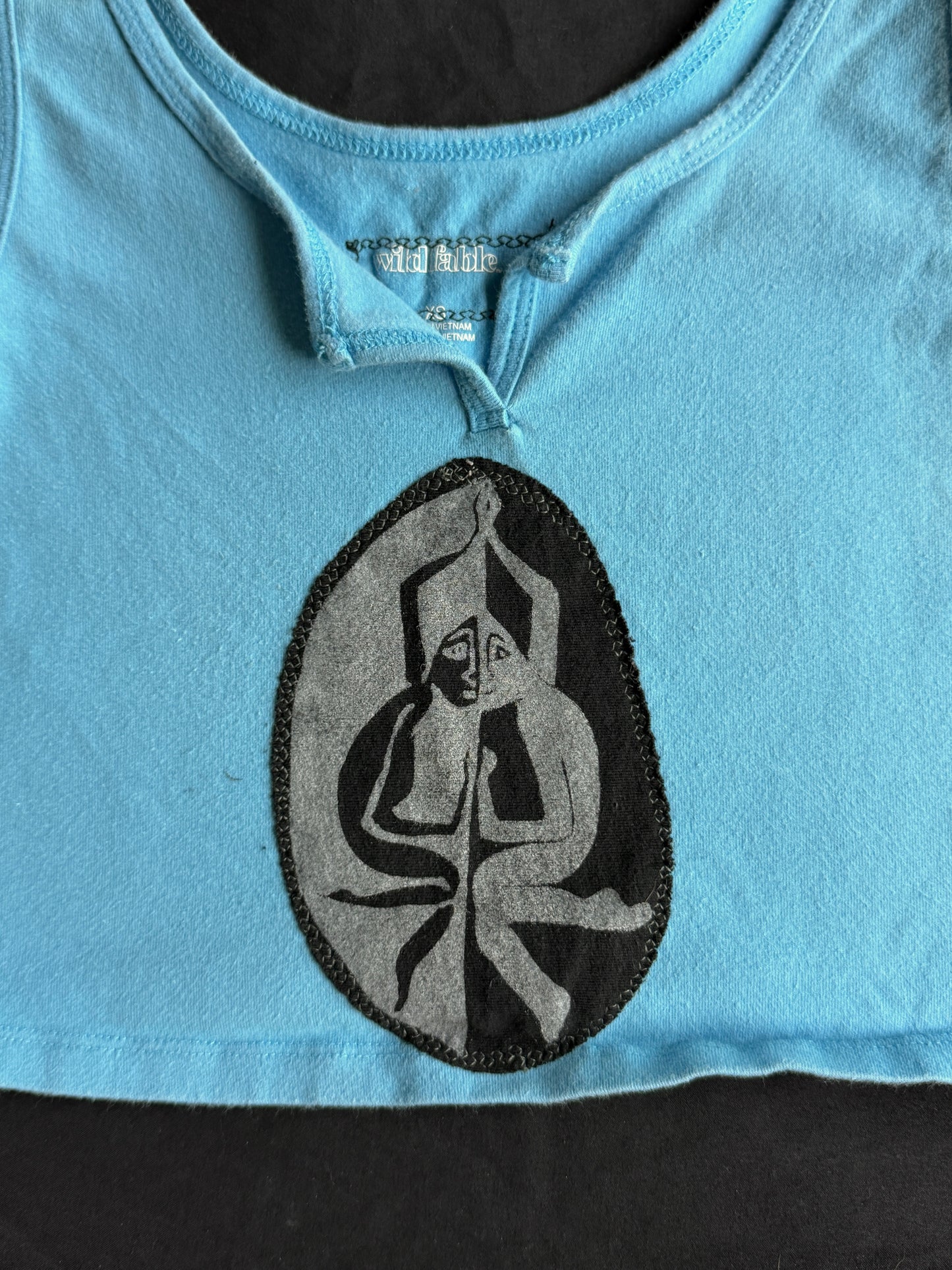 Reflections patch crop top