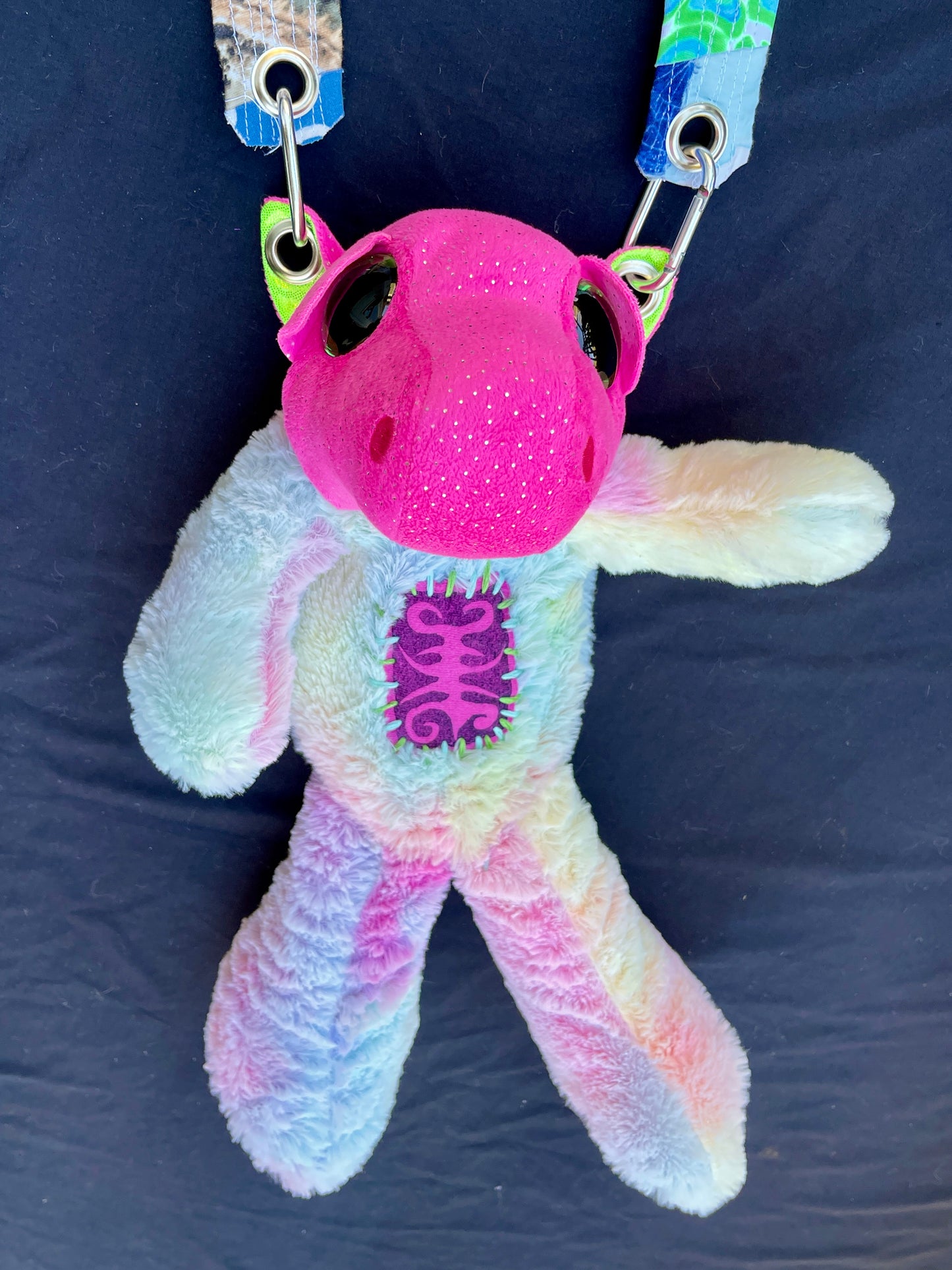 Dragon + rainbow bear hybrid side bag