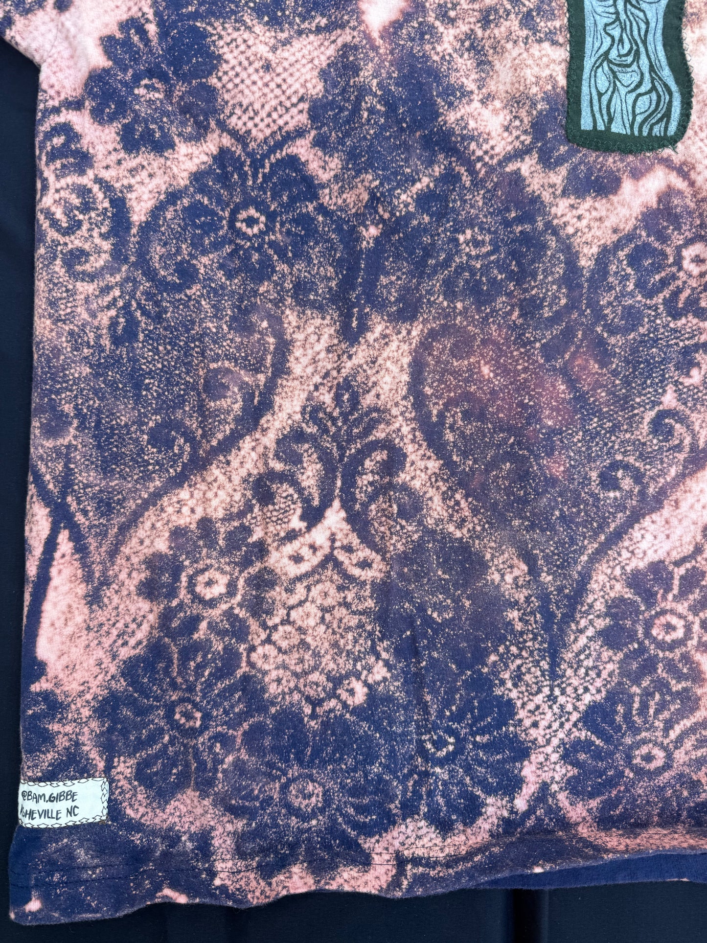 Mushroom lady bleach dyed t shirt