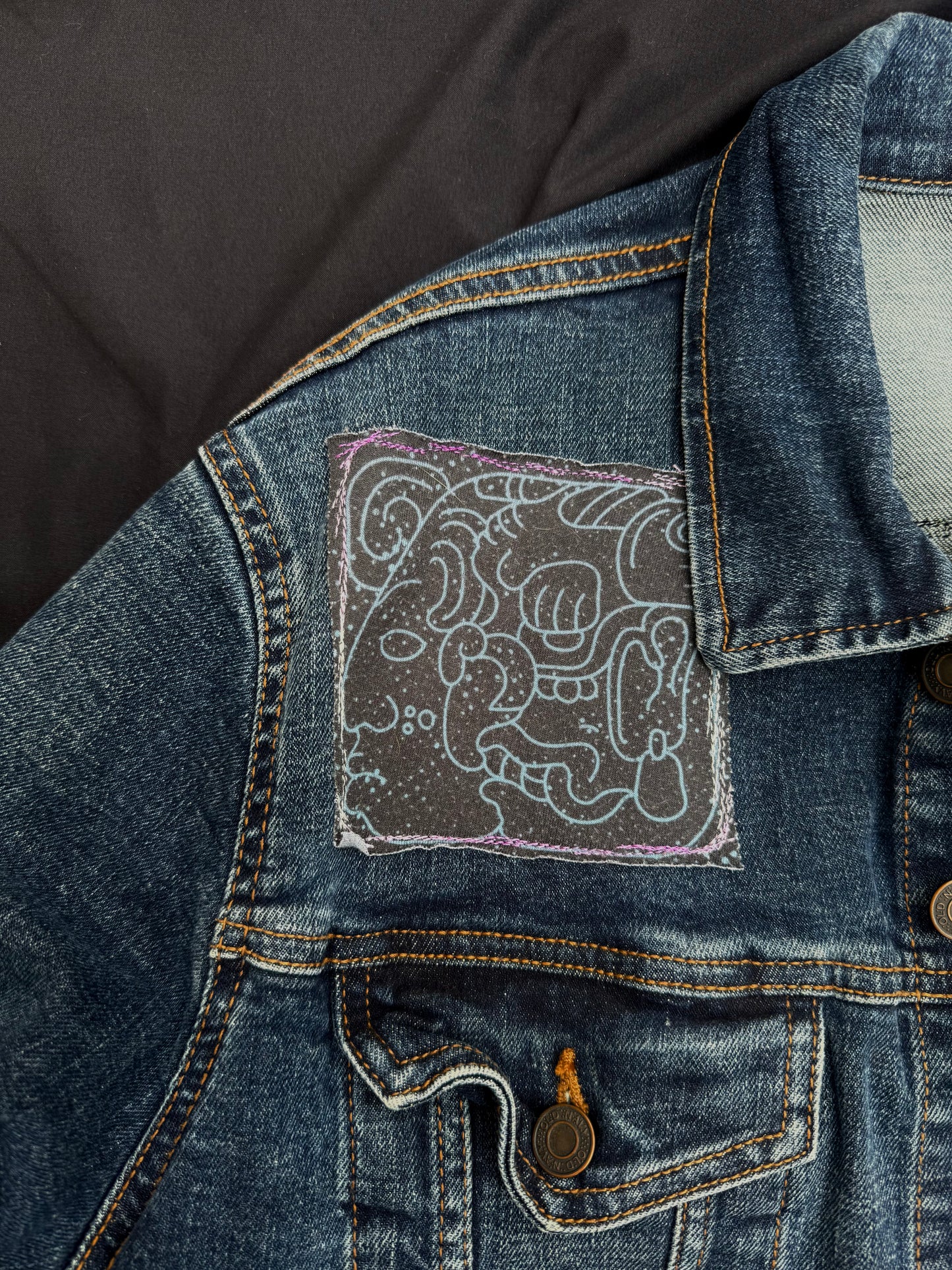 BMFS x Groot patched jean jacket