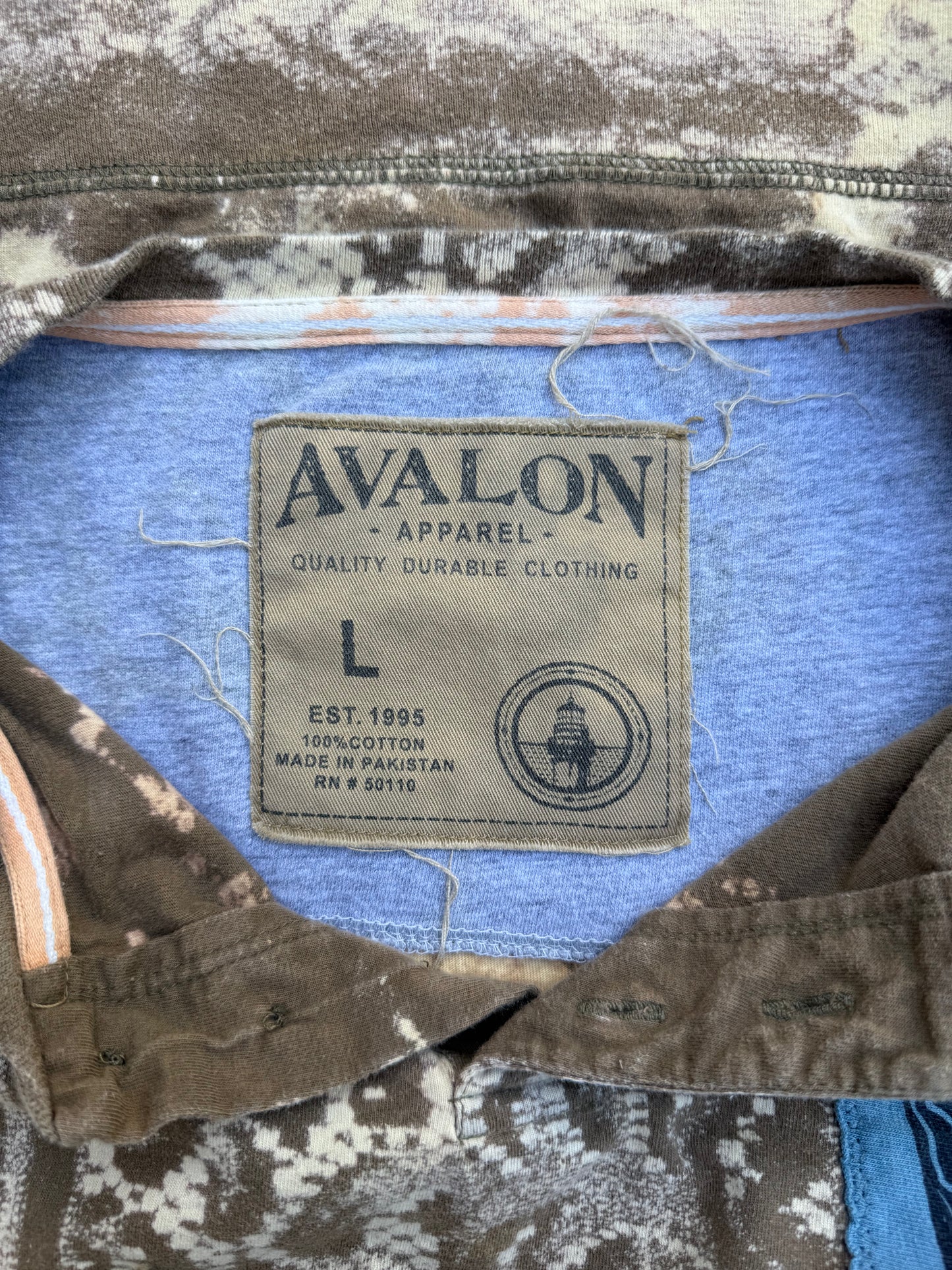 Mushroom lady patch bleach dyed shirt