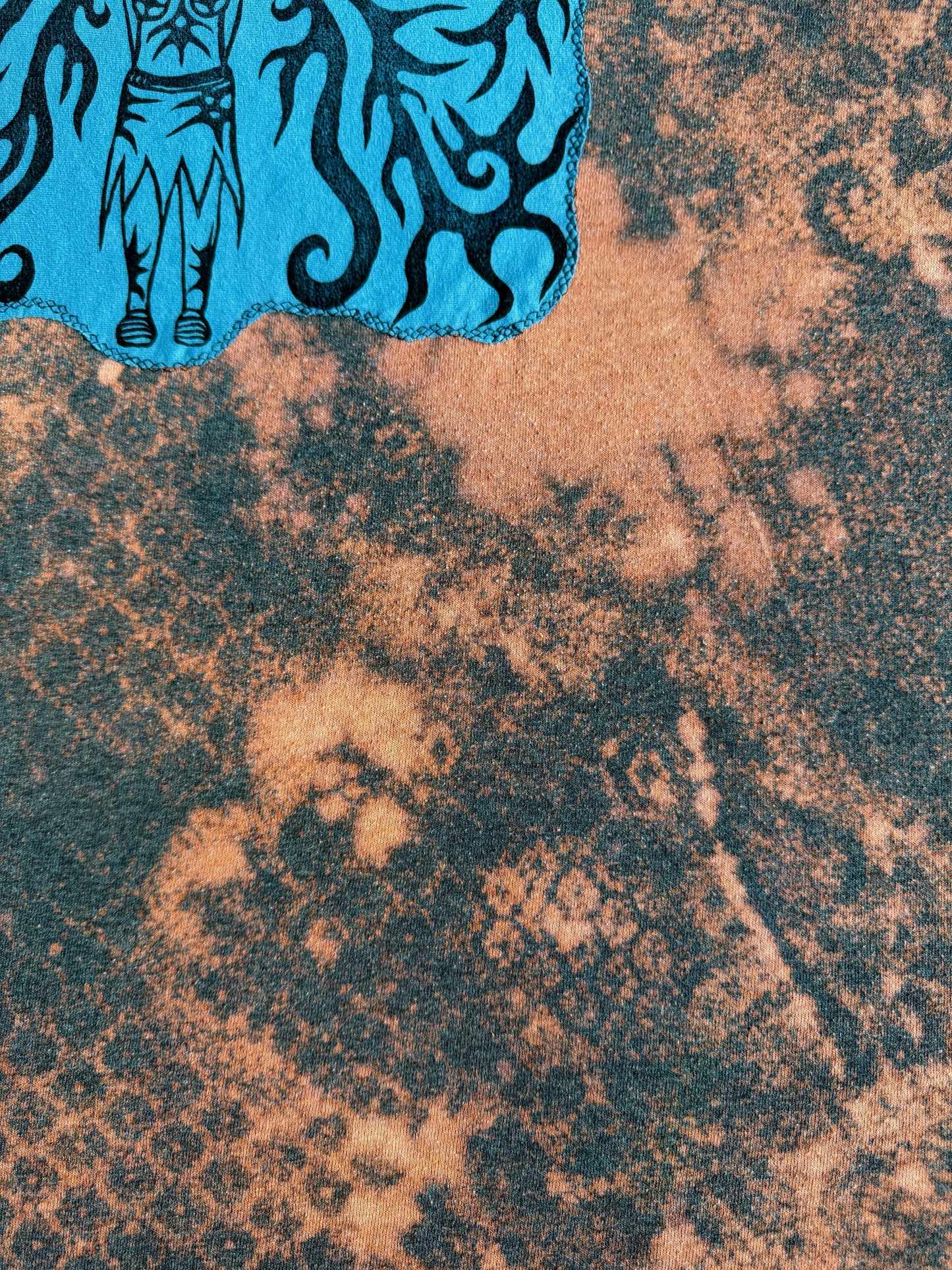 Moon goddess mushroom bleach dyed t-shirt