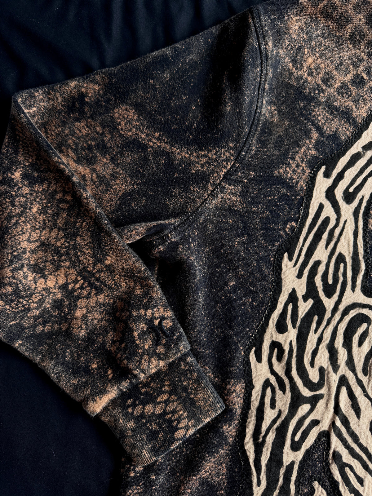 Gargoyle bleach dyed hoodie