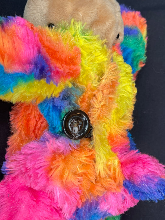 Dino + rainbow tie dye bear side bag