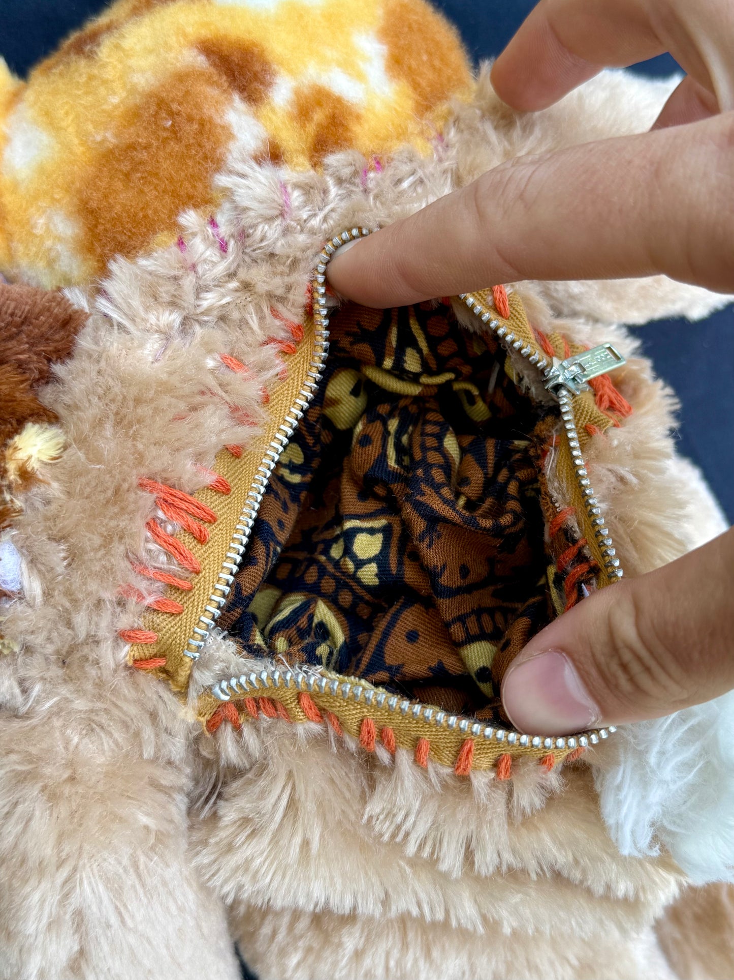 Two headed giraffe + fox hybrid side bag