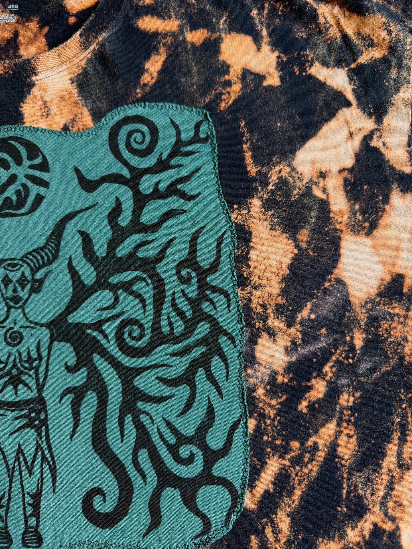 Moon goddess bleach dyed t-shirt
