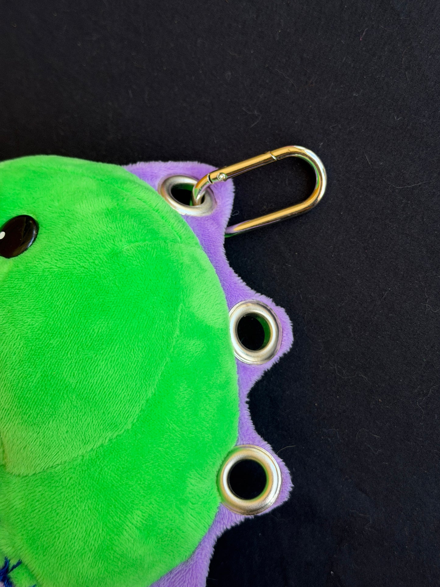 Dinosaur + purple care bear keychain buddy