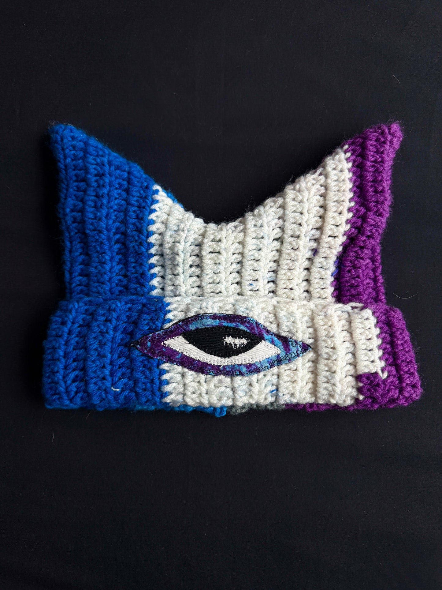 Crochet eyeball patch hat