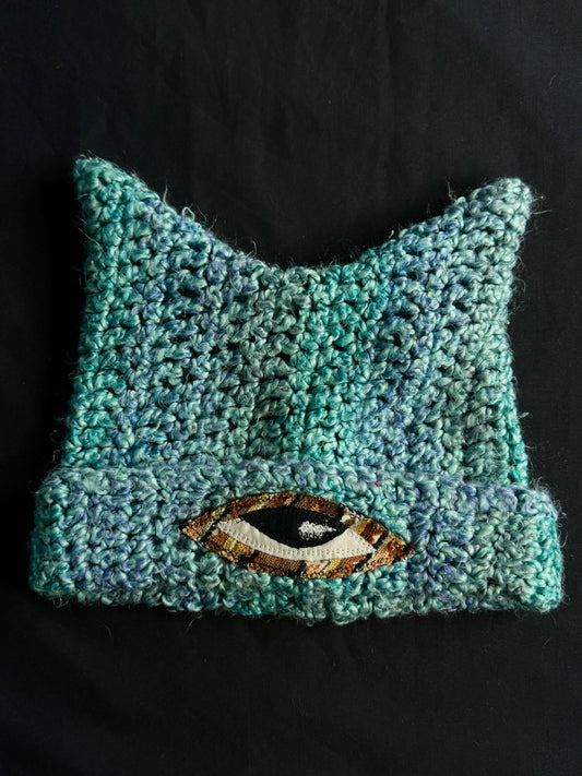 Crochet eyeball hat