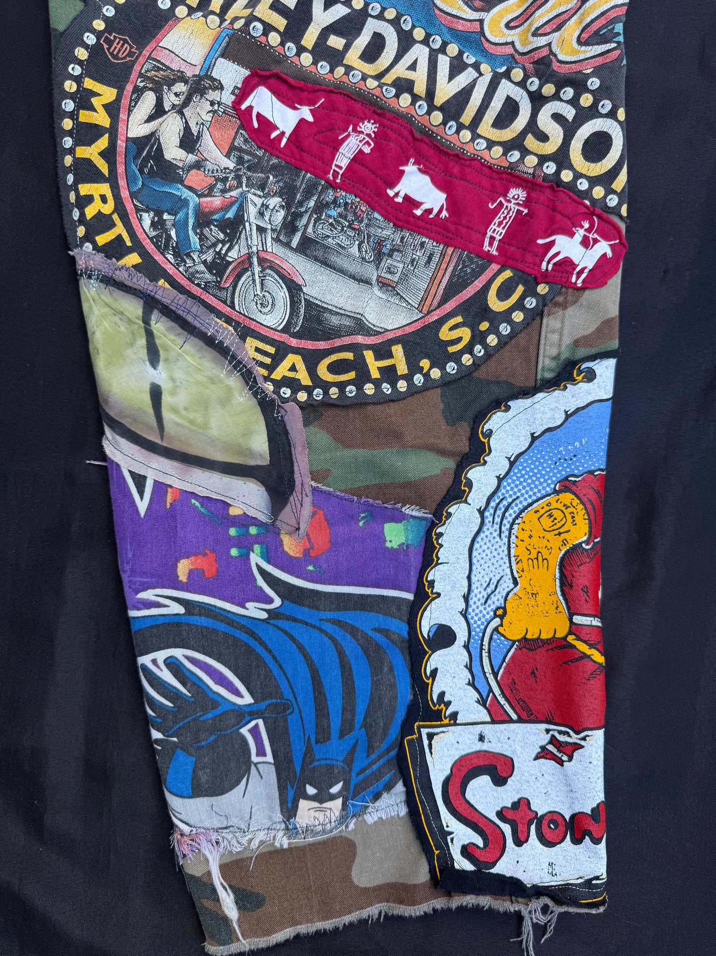 Collage patch camo jeans