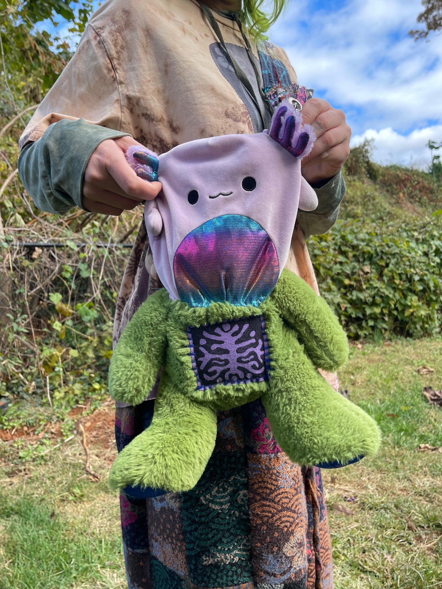 Squishmallow + dragon hybrid side bag