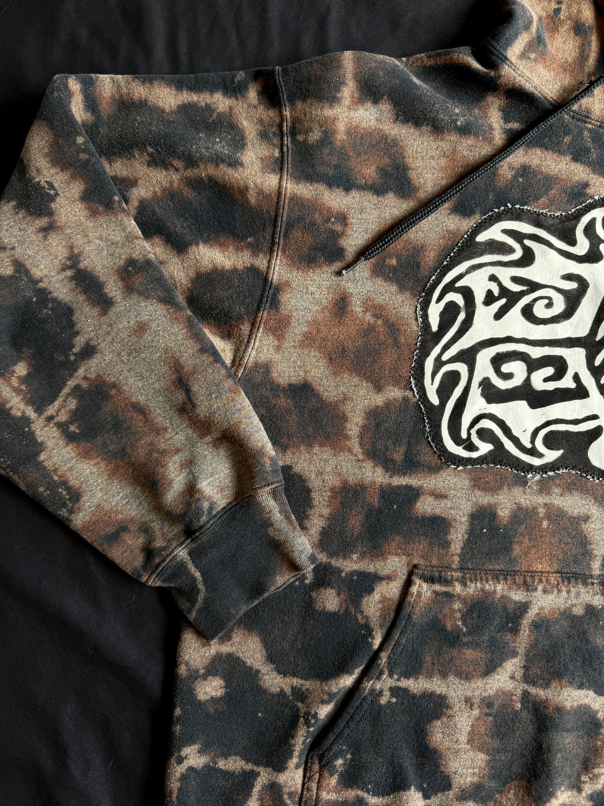 Gargoyle bleach dyed hoodie￼