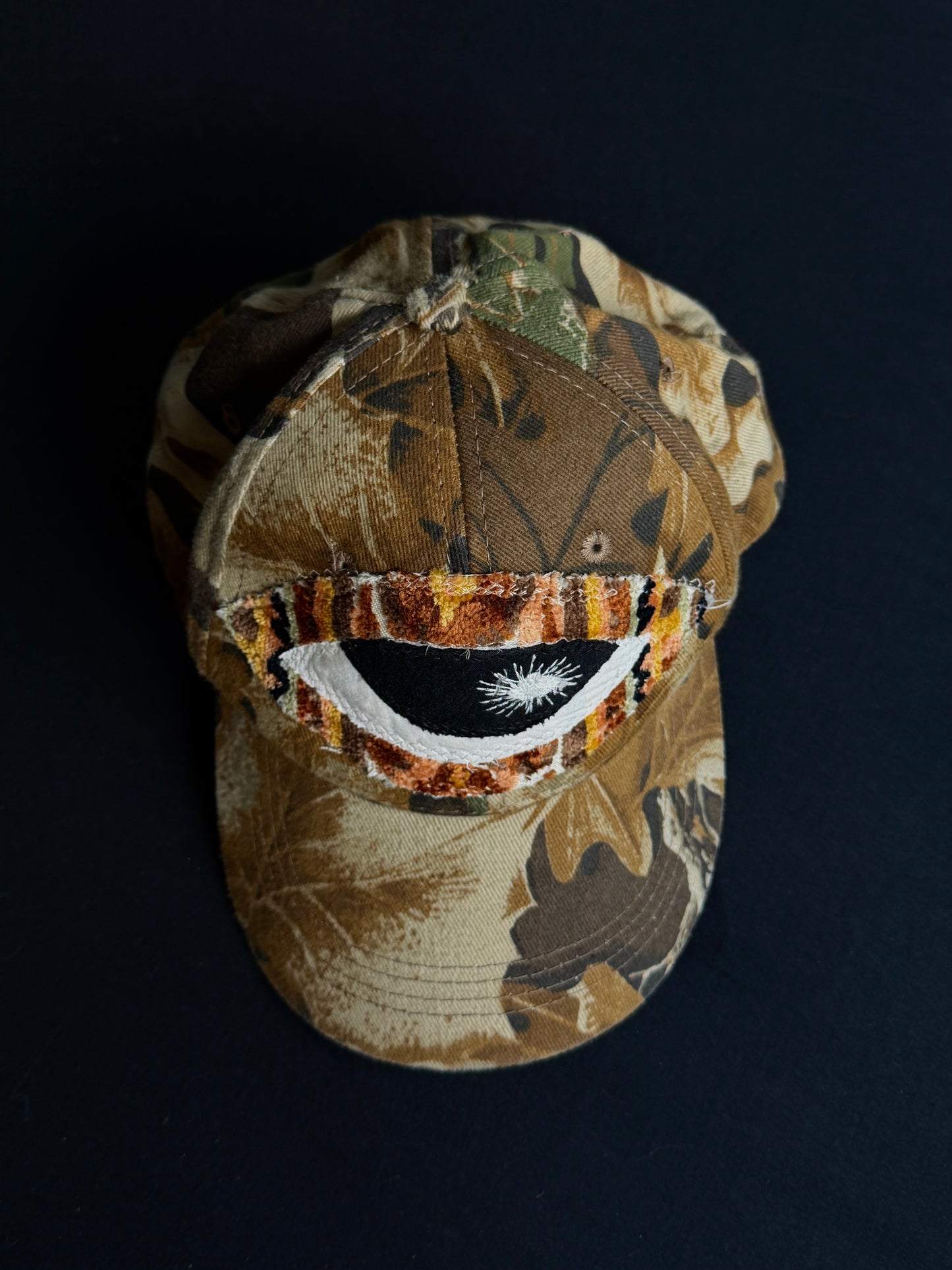 Upcycled Camo Eyeball Hat