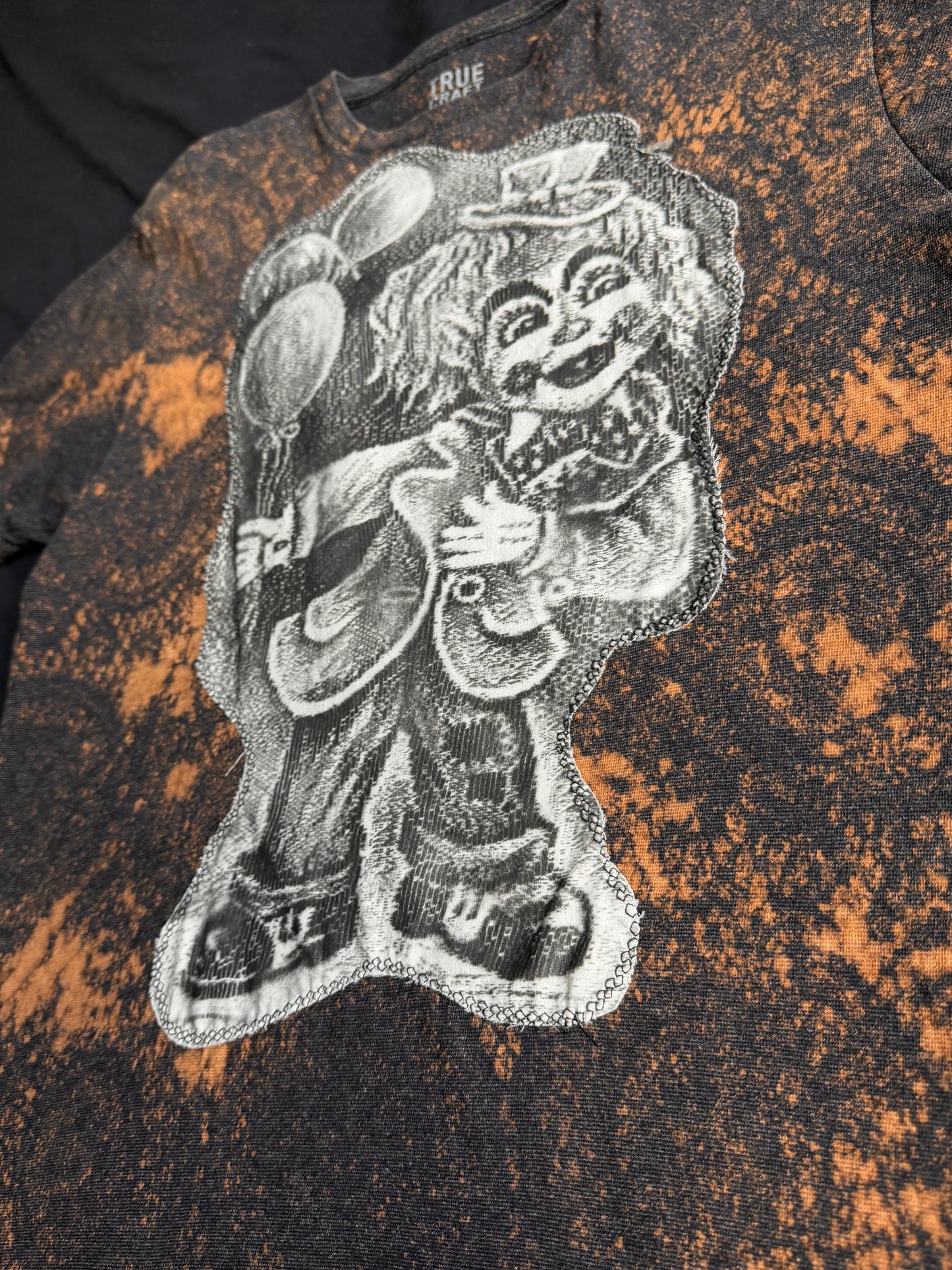 Clown bleach dyed t-shirt