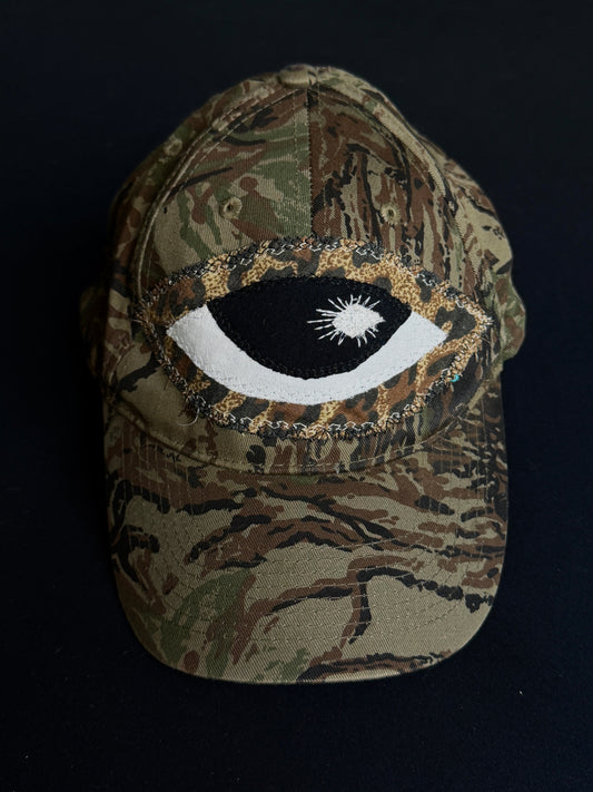 Upcycled Camo Eyeball Hat