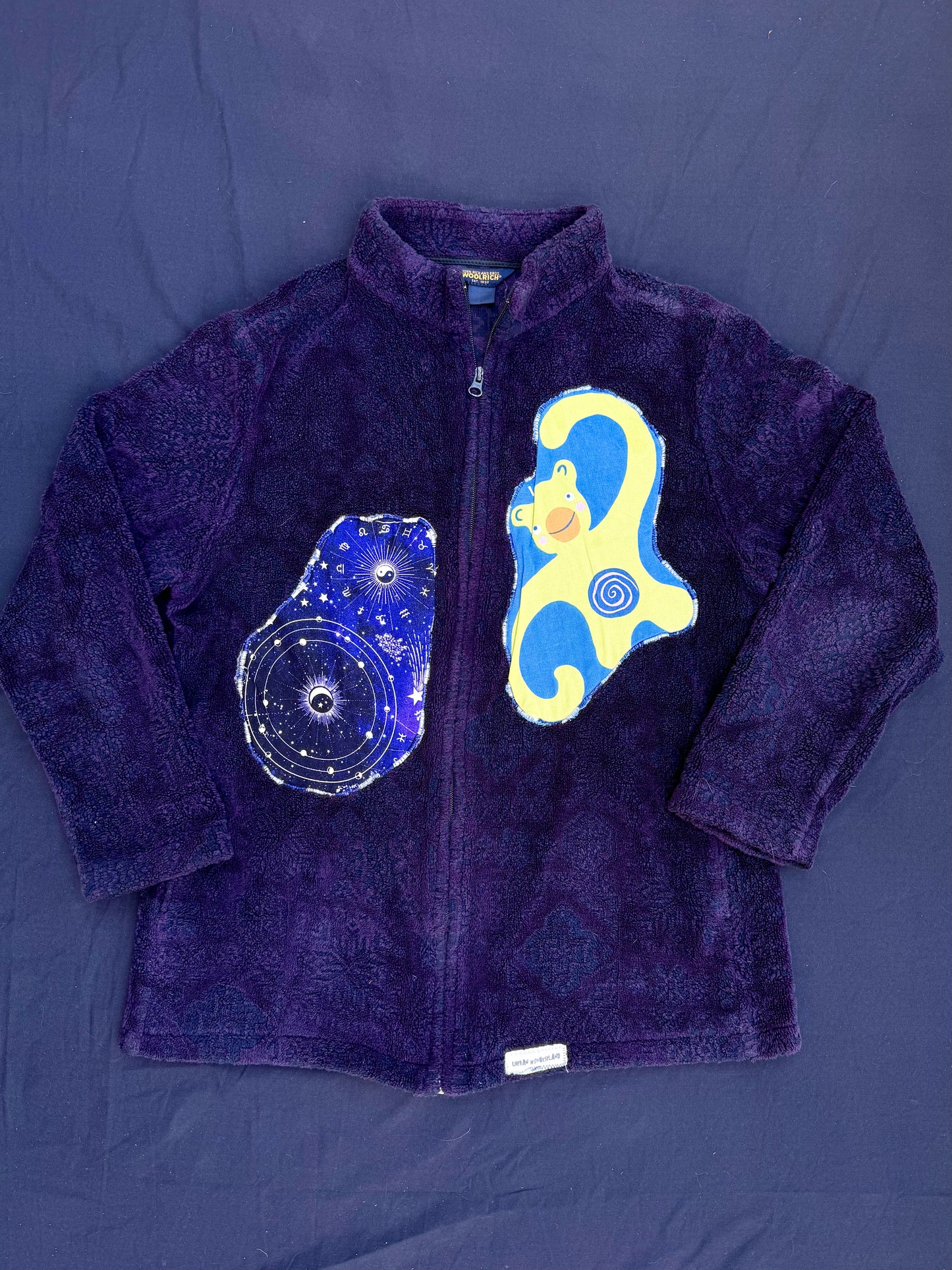 Clown spiral head patch zip up sweatshirt