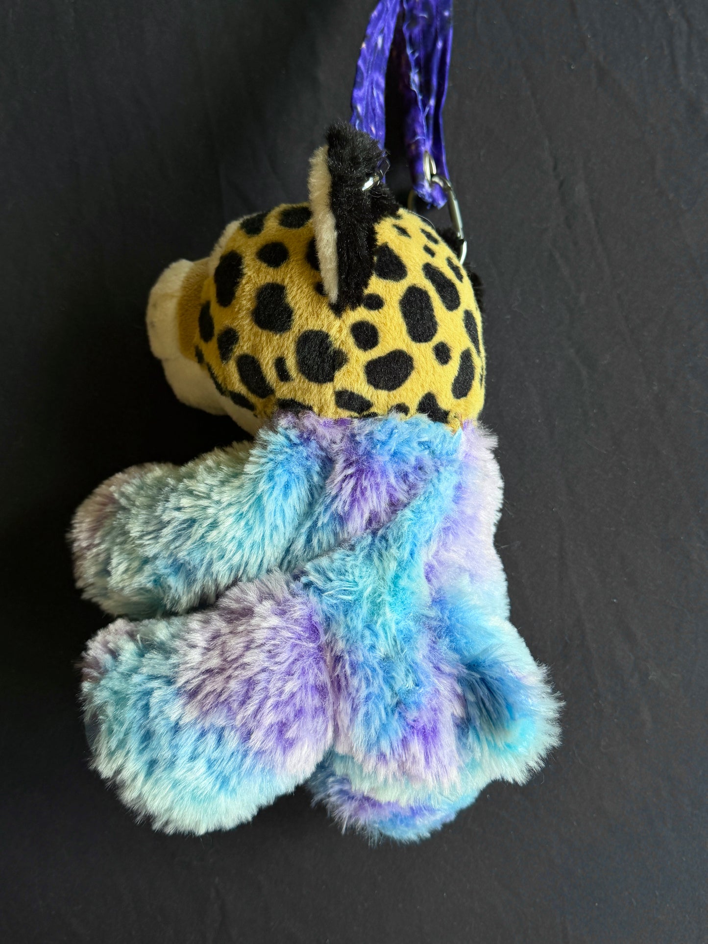 Cheetah + blue and purple guy hybrid side bag