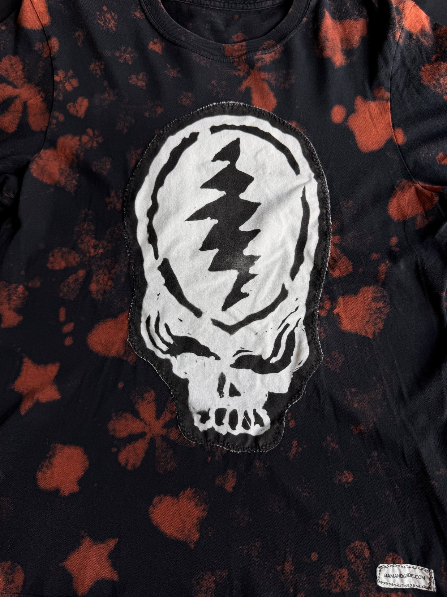 Stealie bleach dyed t-shirt