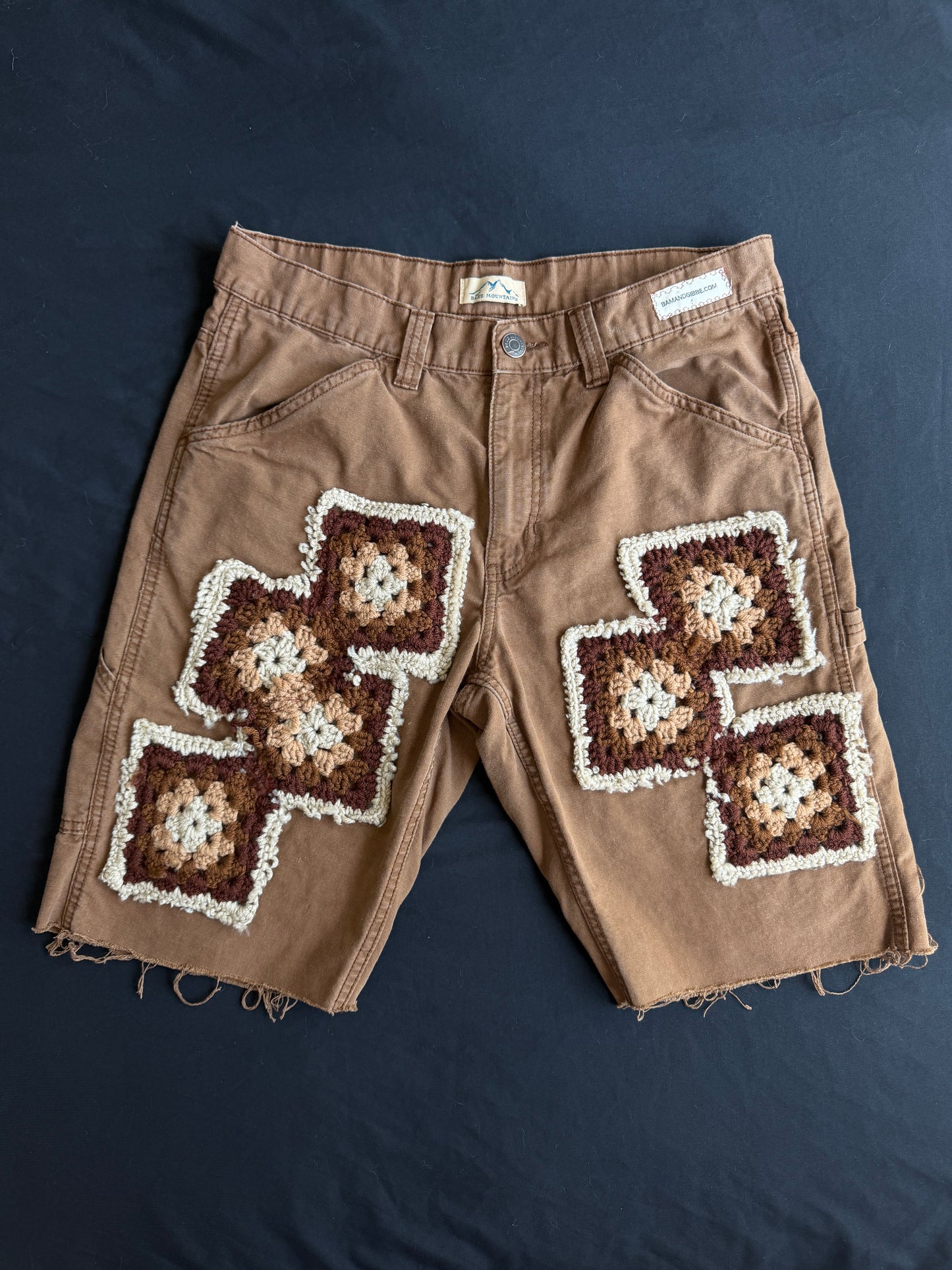 Crochet granny square shorts