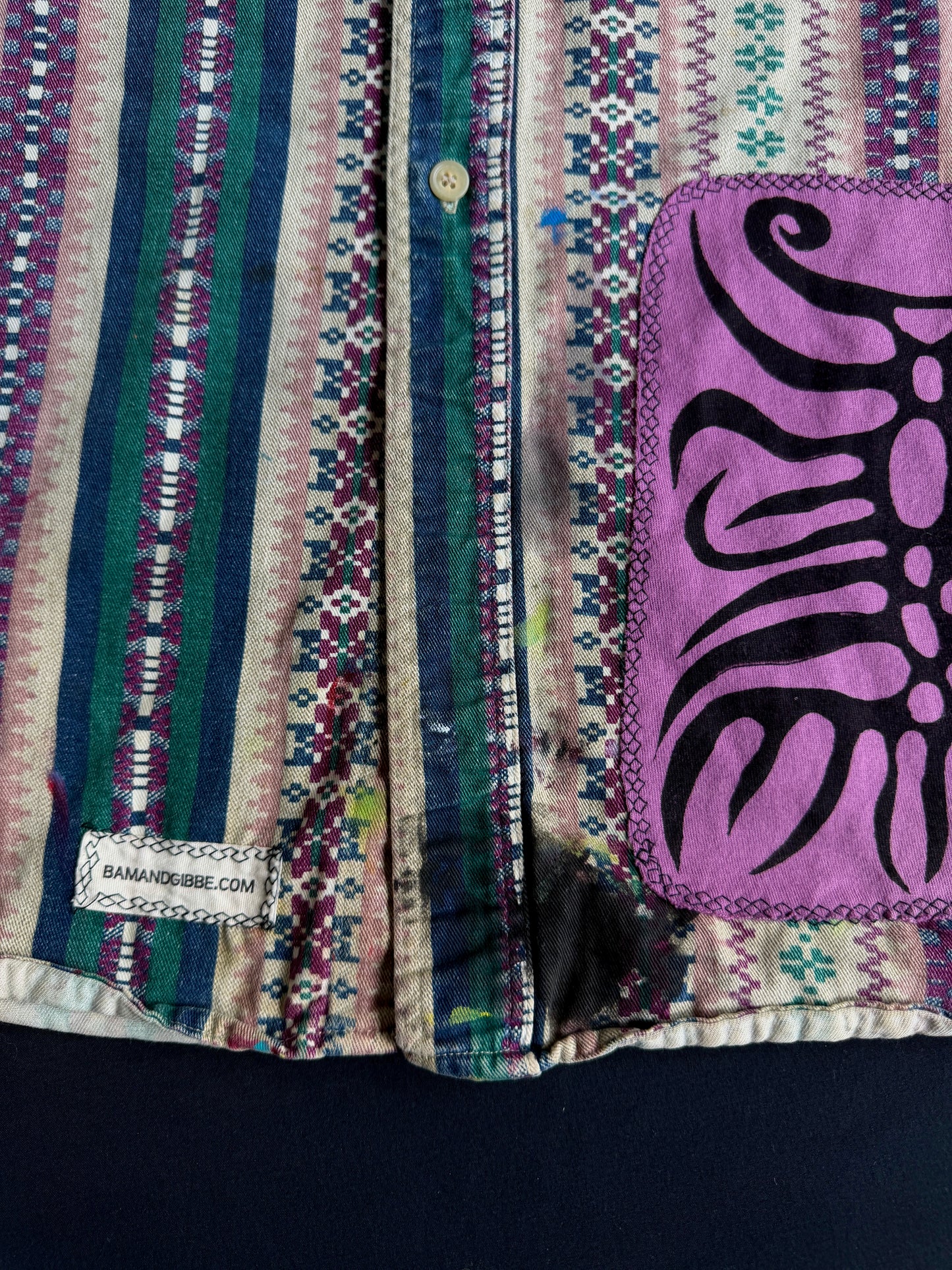 Clown and shapes button down shirt