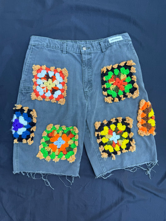 Crochet granny square shorts