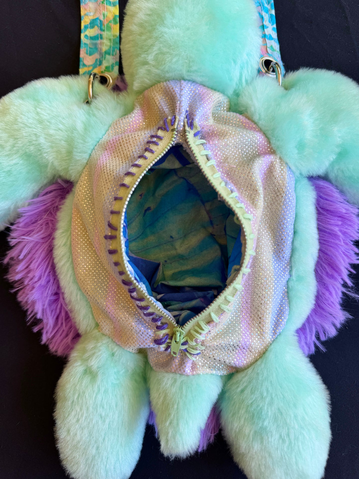 Fluffy turtle side bag