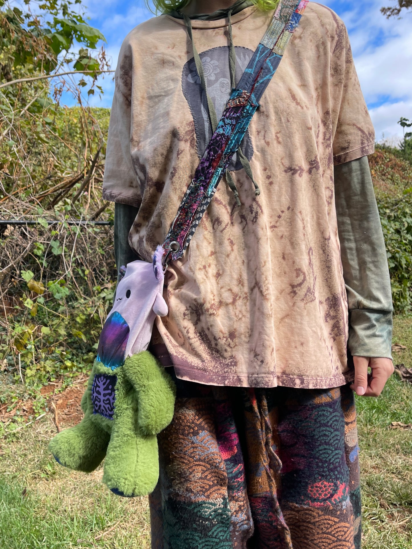 Squishmallow + dragon hybrid side bag