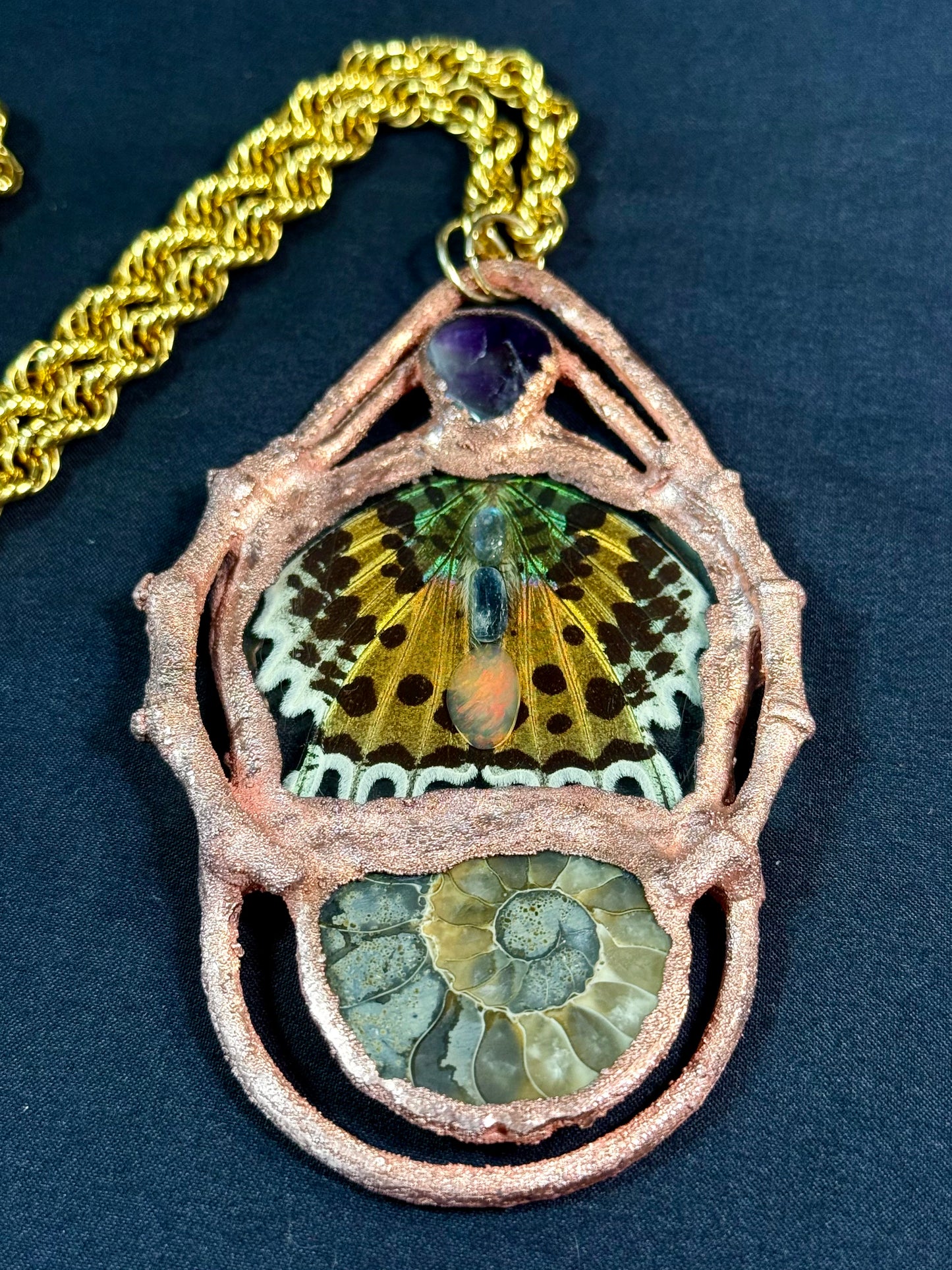 Amethyst sunset moth amulet