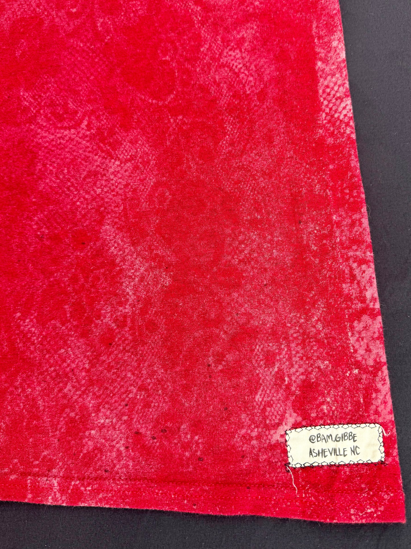 Mushroom patch bleach lace dyed t-shirt