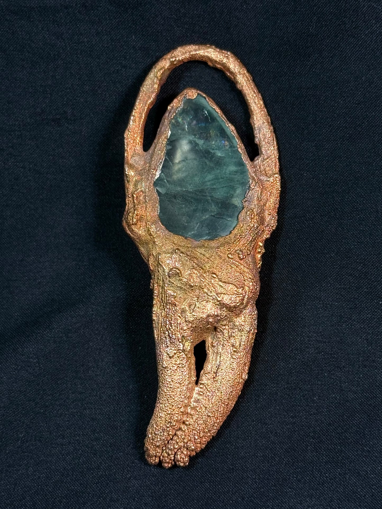 Fluorite crab claw amulet