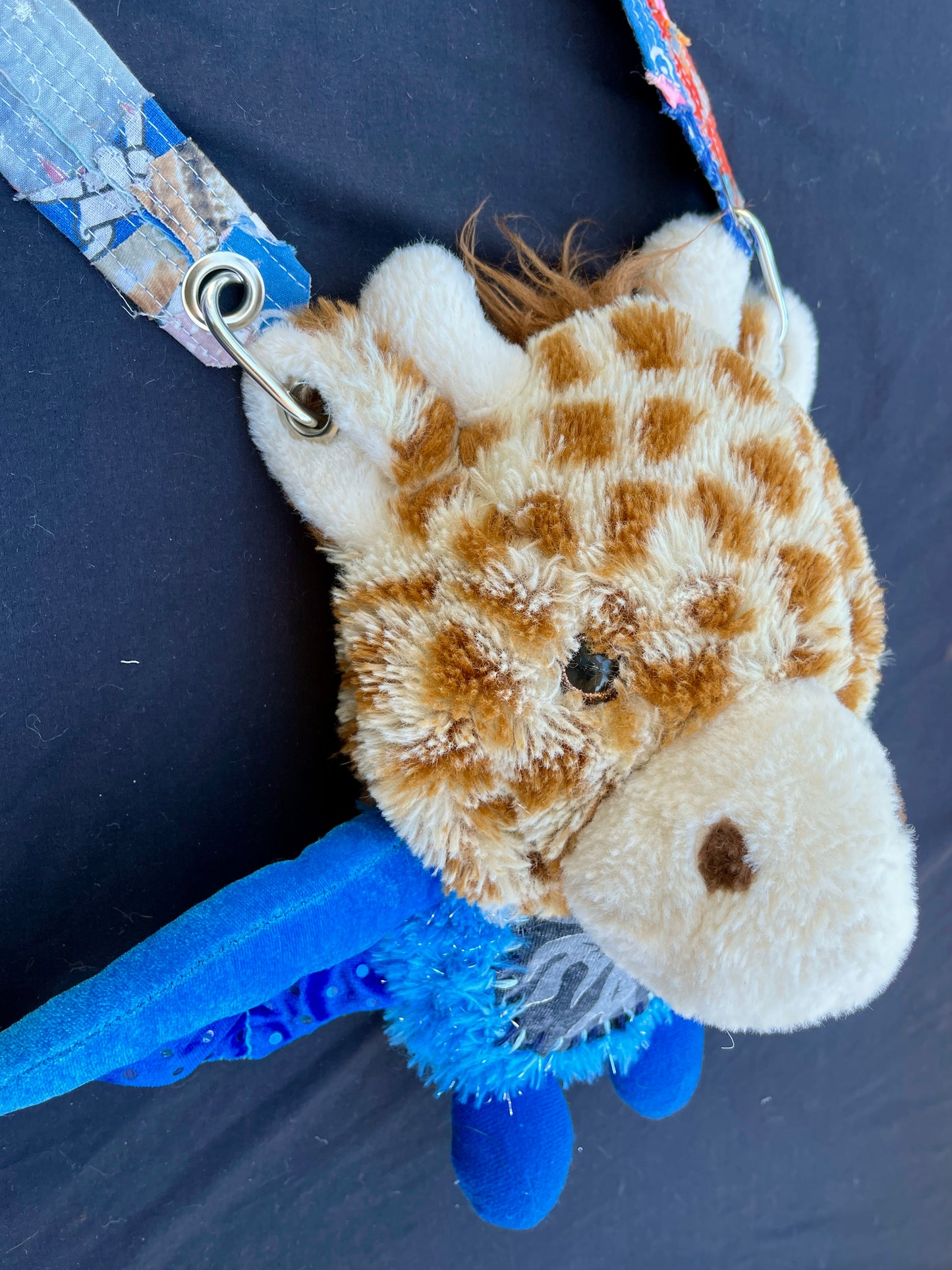 Giraffe + blue bat hybrid side bag