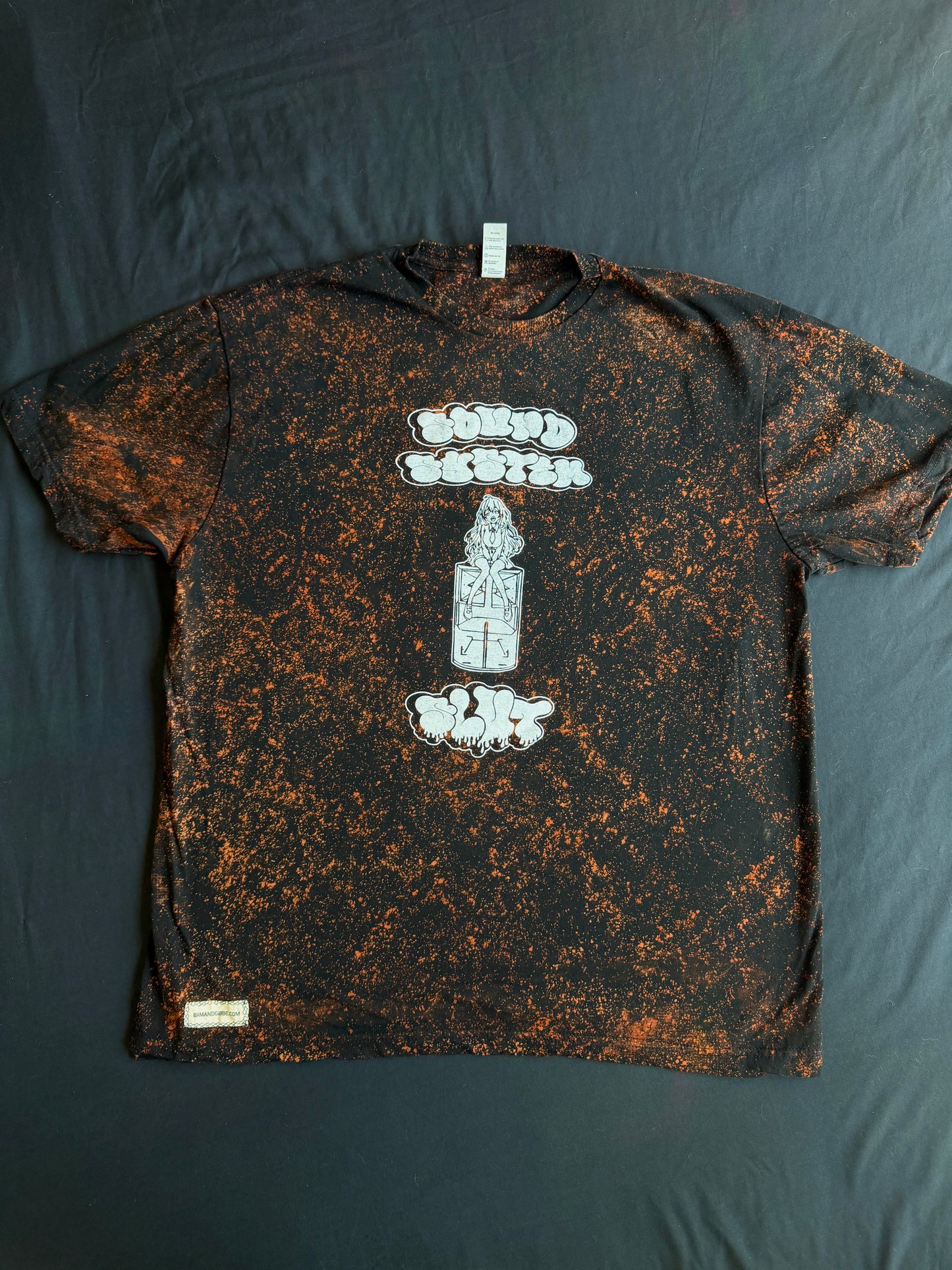 Sound system slut bleach dyed t-shirt