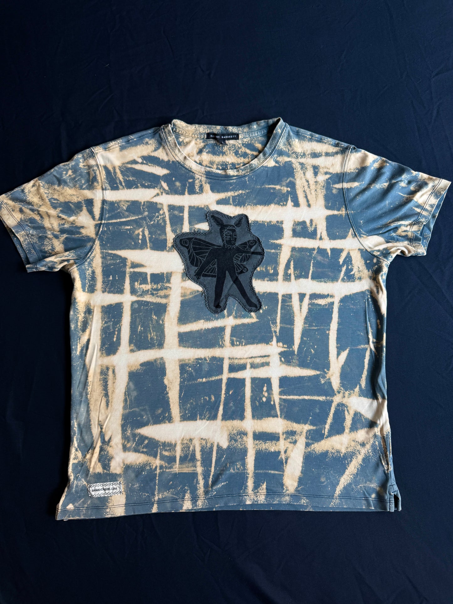 Moth man bleach dyed t-shirt