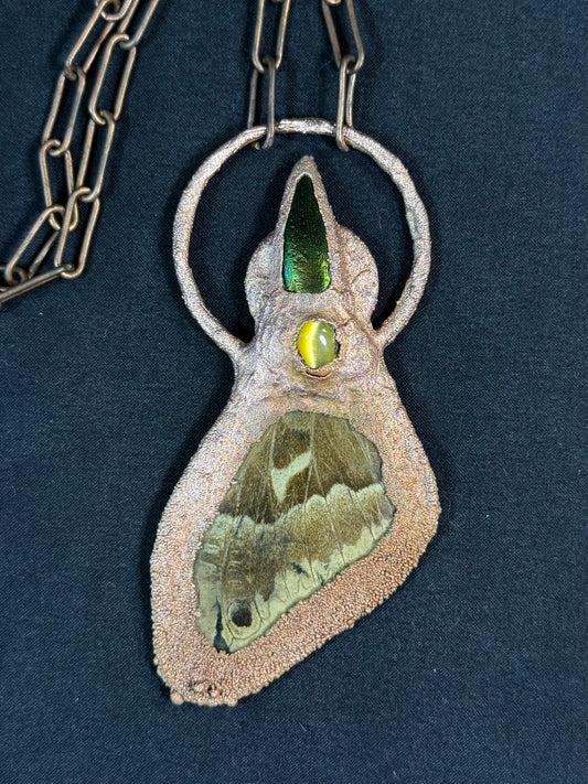 Jewel beetle moth amulet