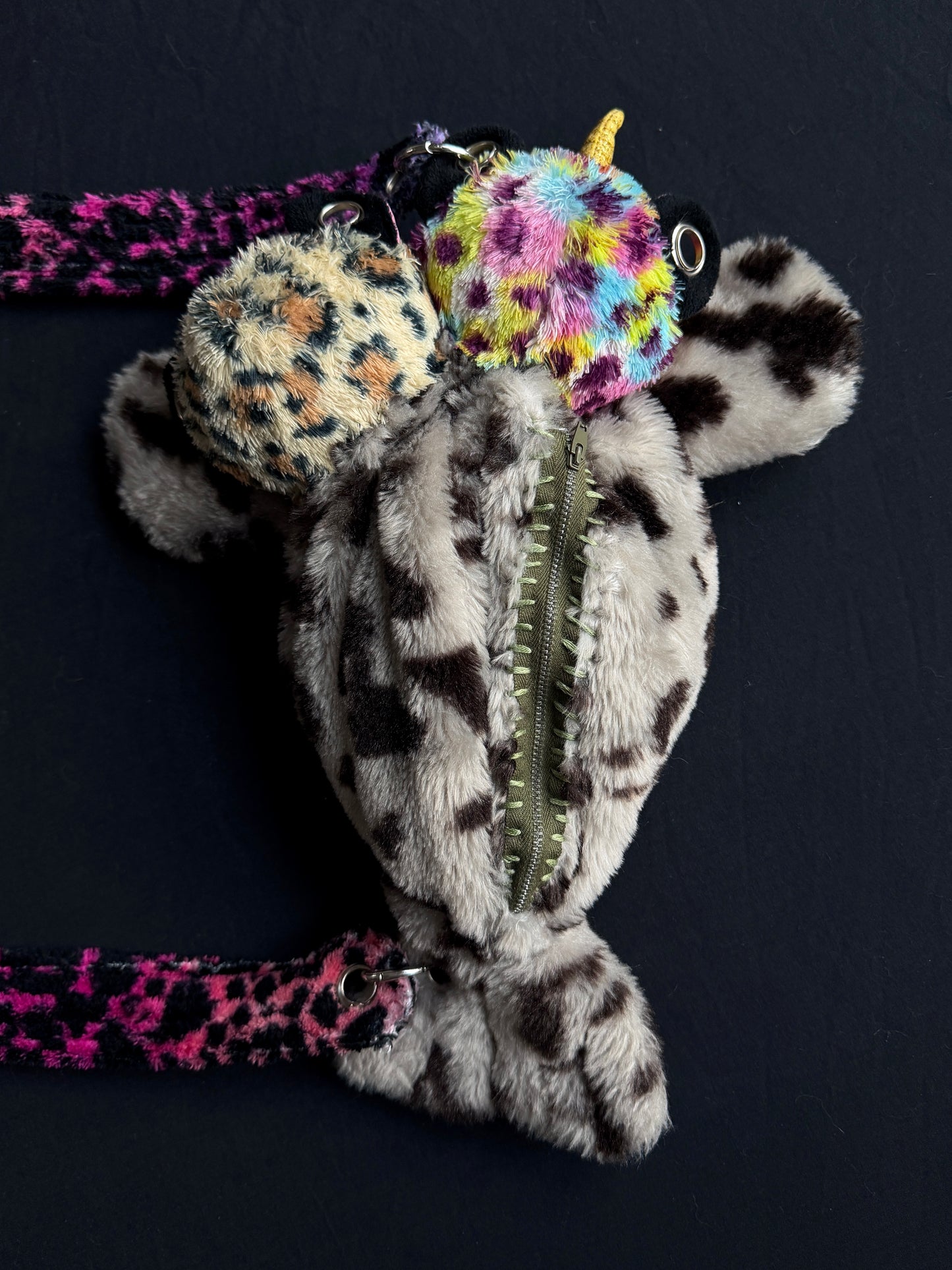 Unicorn + leopard + seal hybrid side bag