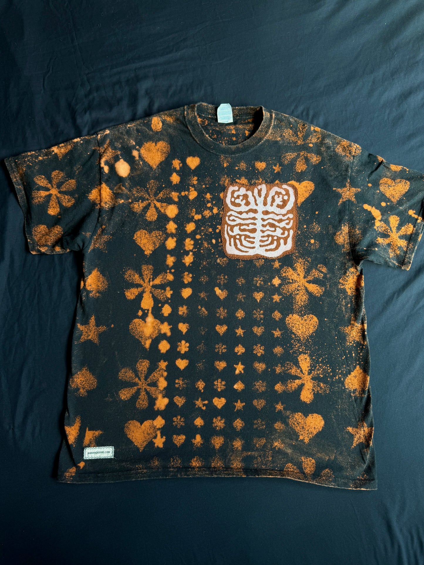 Butterfly bleach dyed t-shirt
