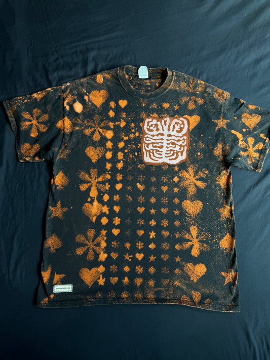 Butterfly bleach dyed t-shirt