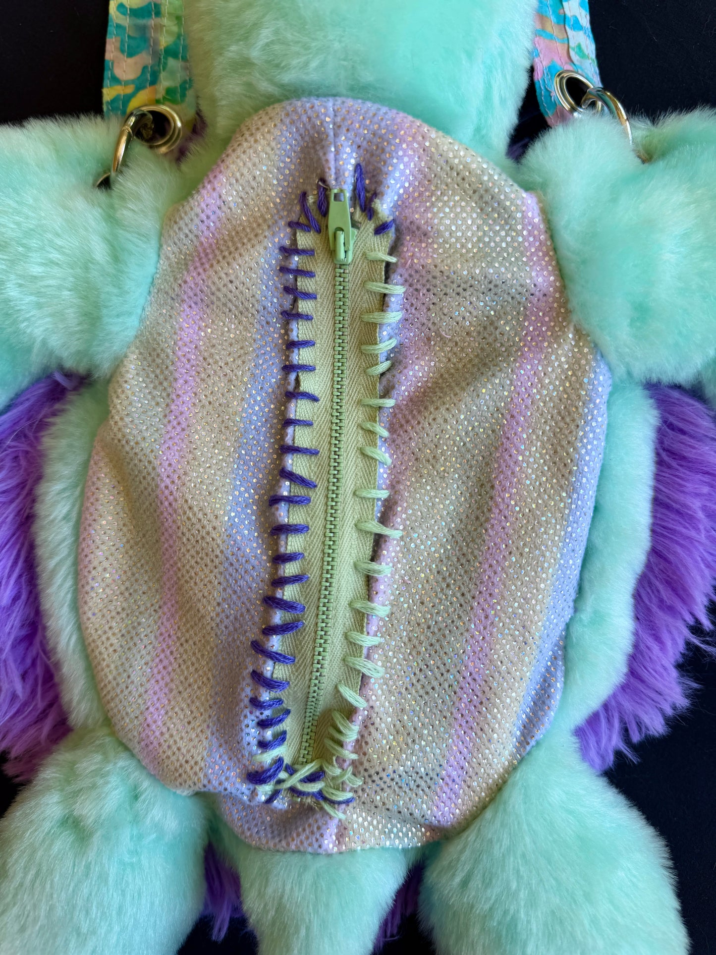 Fluffy turtle side bag
