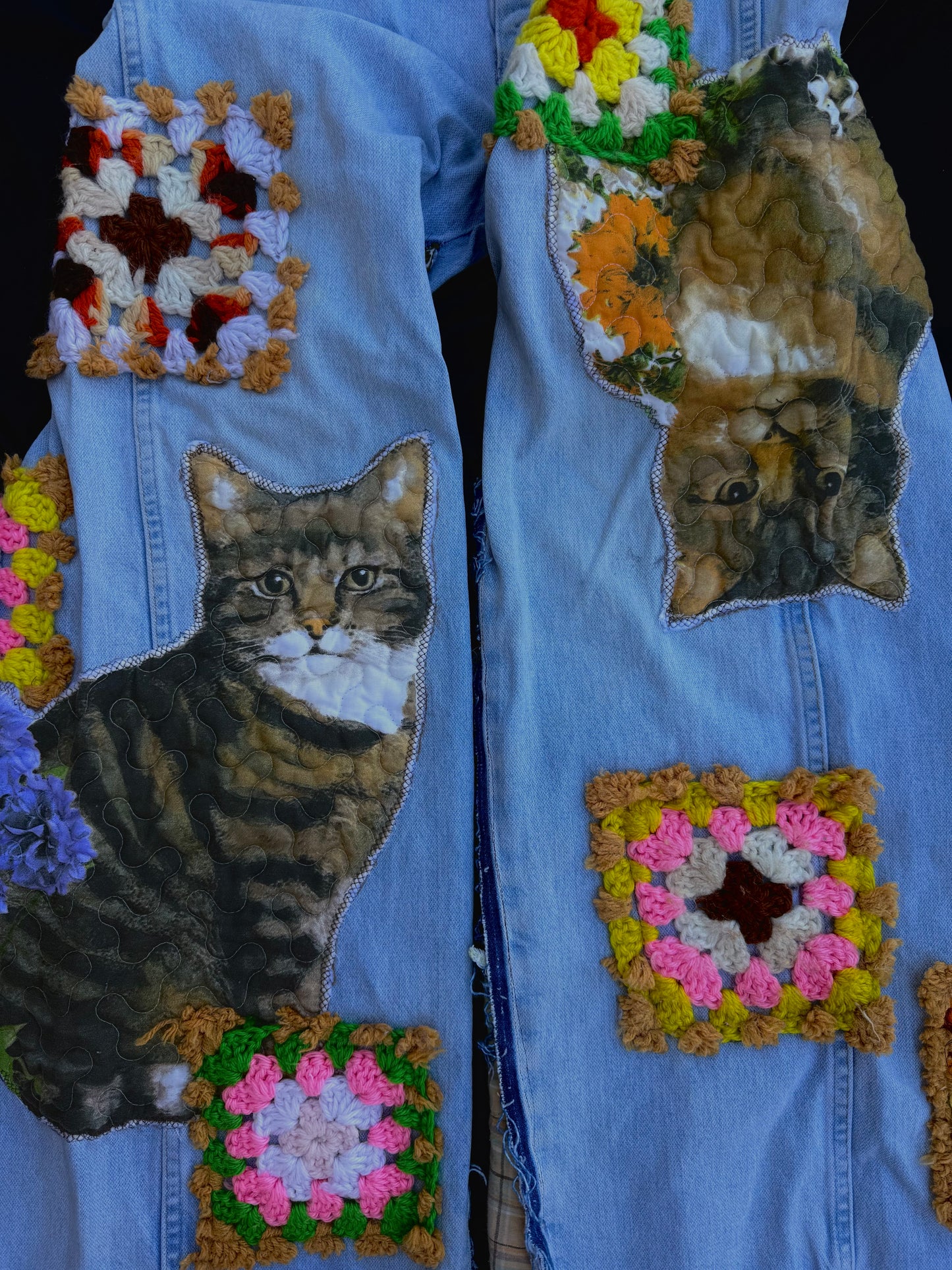 Cat granny square pants