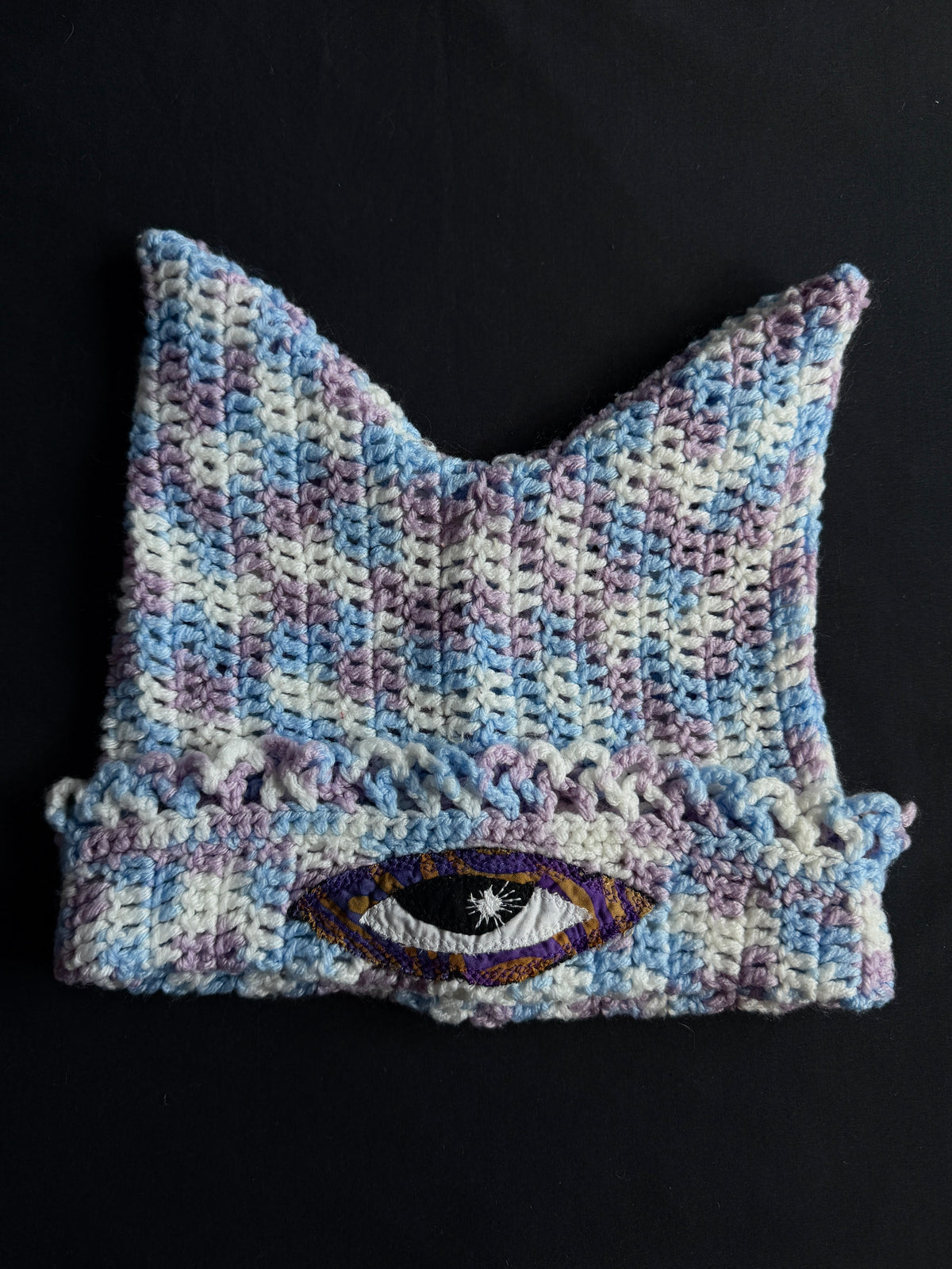 Crochet eyeball hat