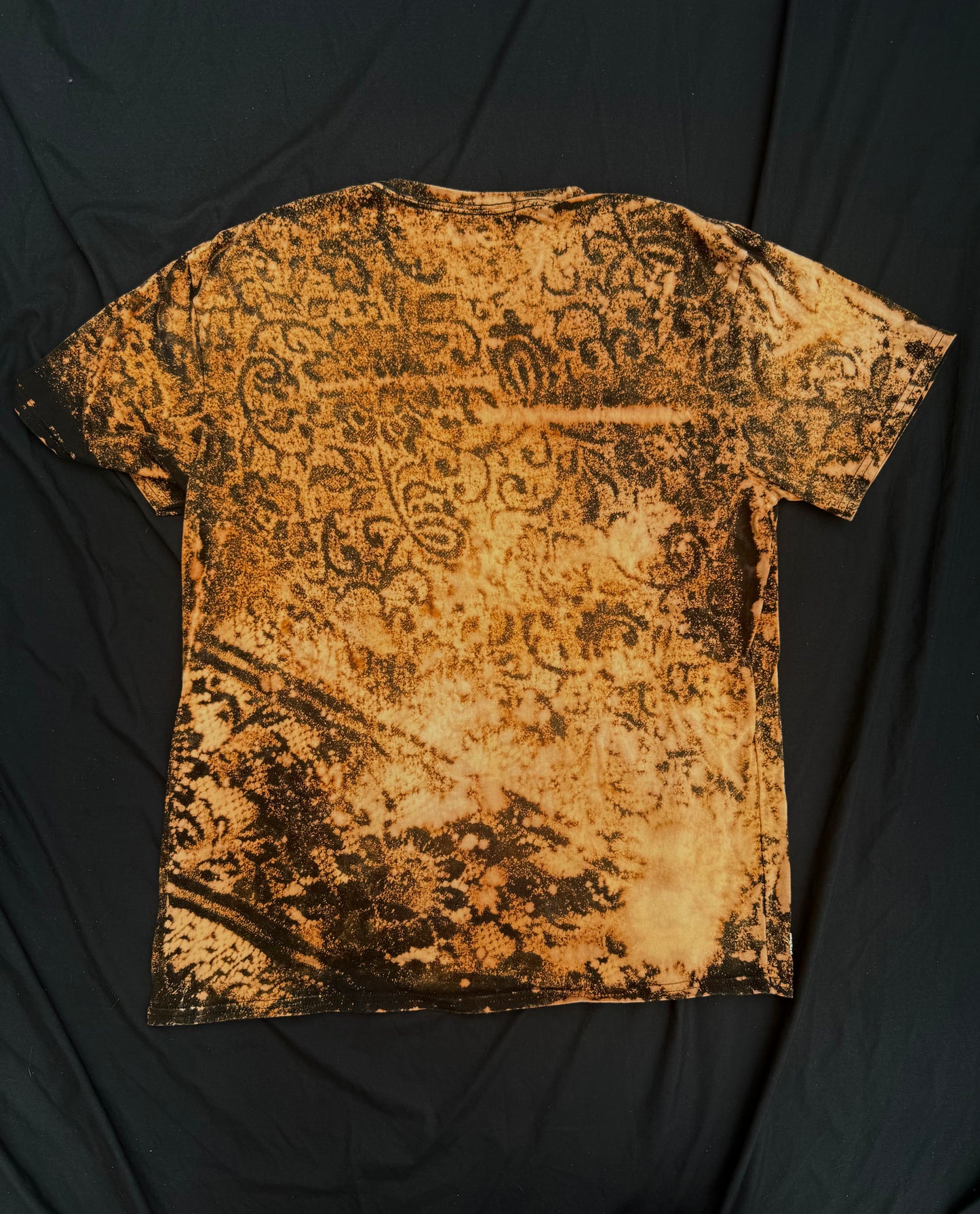 Moth man patch bleach dyed t shirt
