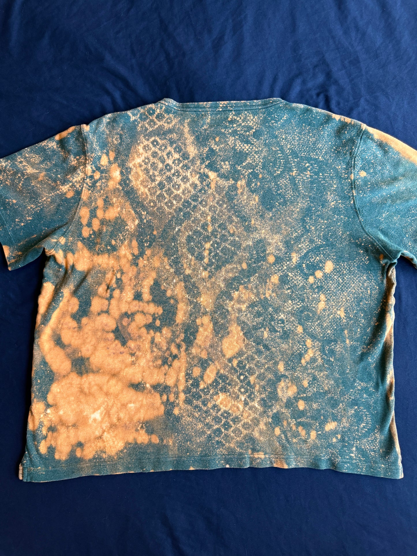 Moon goddess patch bleach dyed t-shirt
