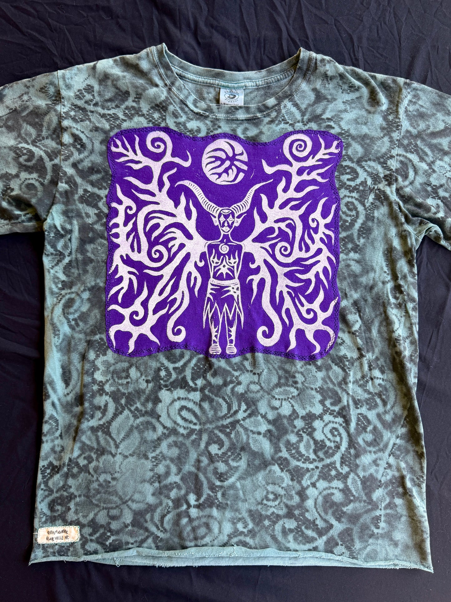 Moon goddess spray painted t-shirt