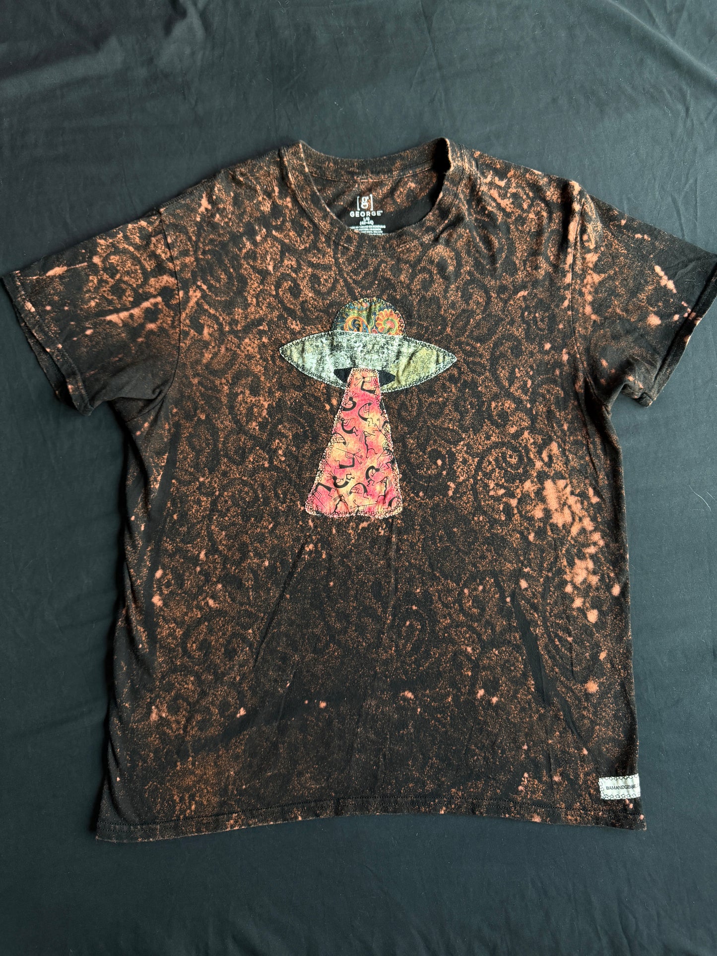 UFO bleach dyed t-shirt