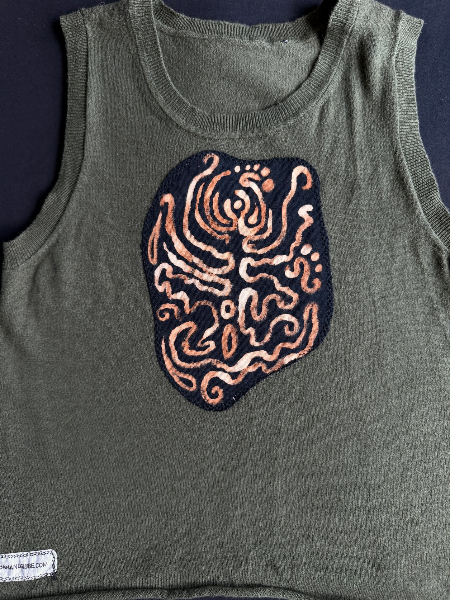 Bleach painted patch tank top