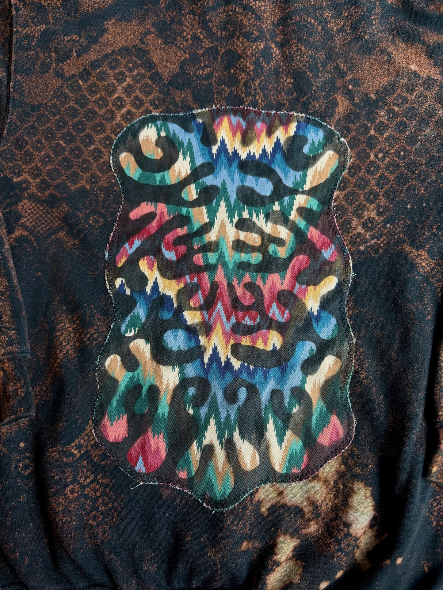 Butterfly + shape bleach dyed hoodie