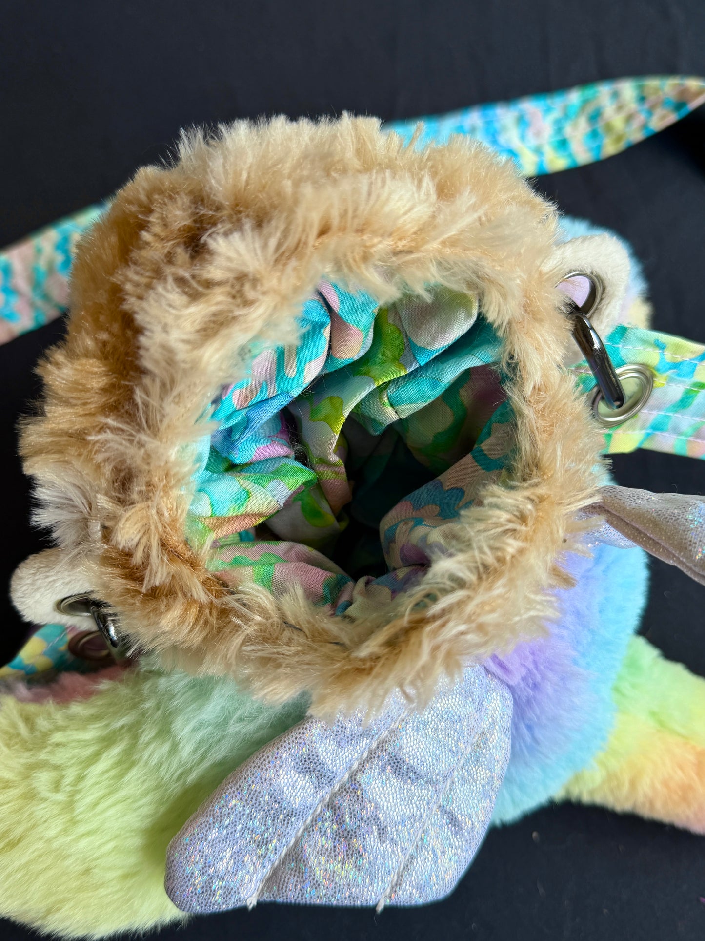 Monkey + rainbow dragon side bag