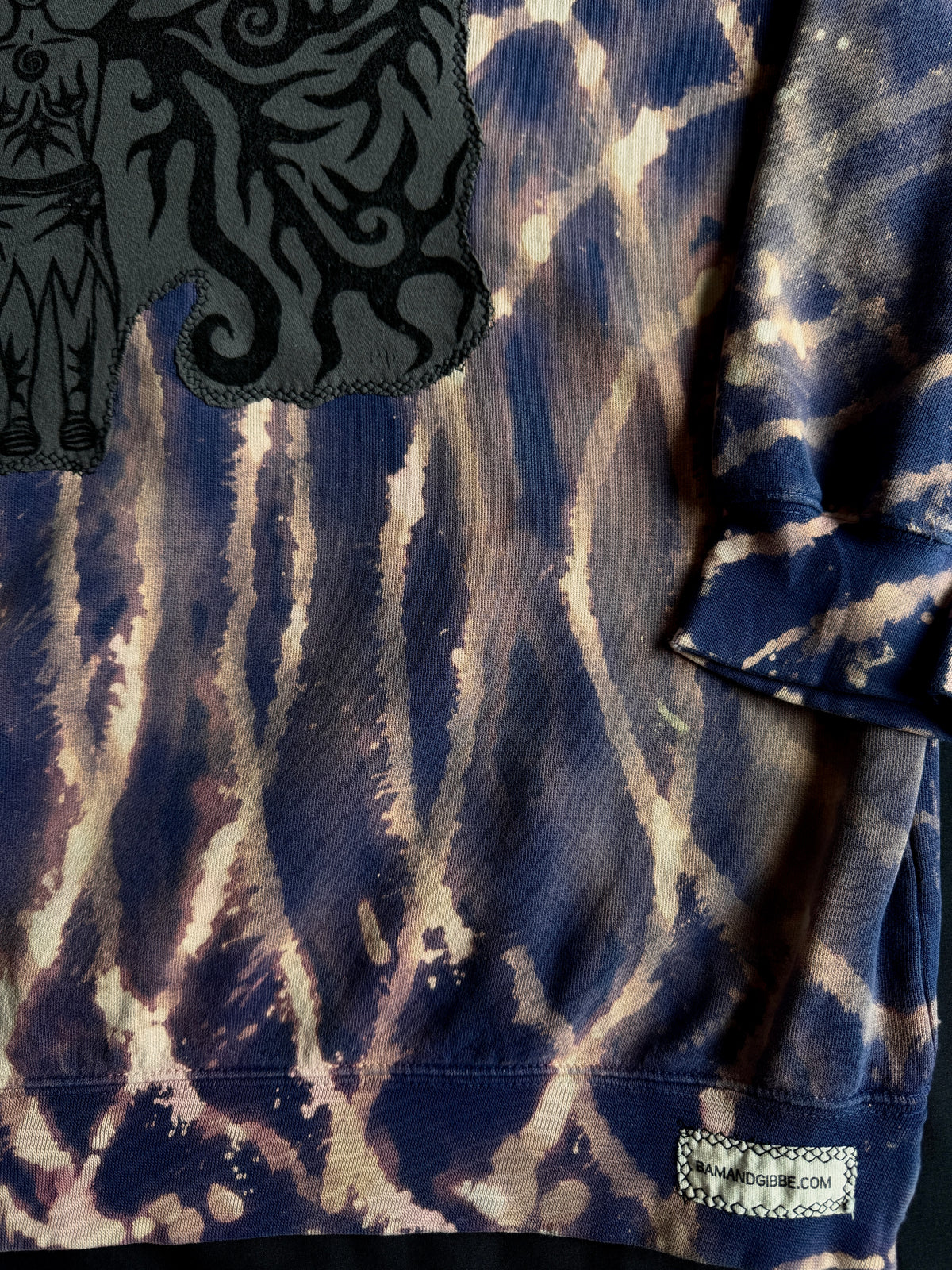 Moon goddess patch bleach dyed crewneck